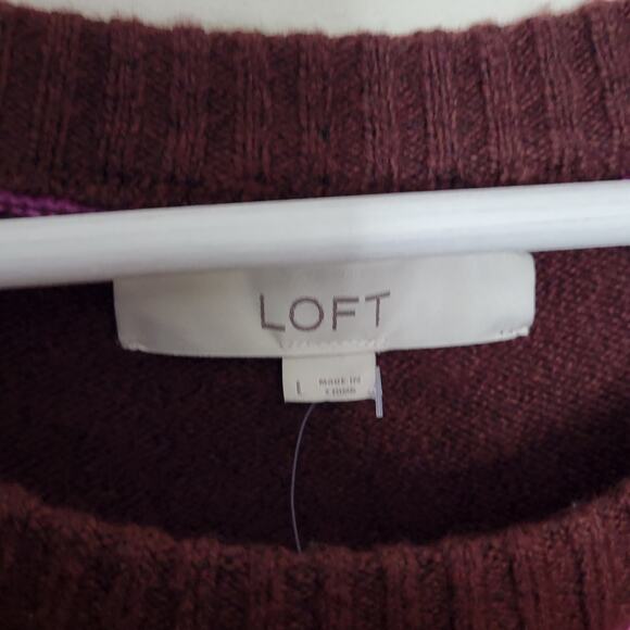 LOFT Striped Oversized Sweater Dress Large Fall - Picture 7 of 7